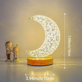 Crystal Lamp, Crystal Diamond Table Lamp, USB Rechargeable Touch Night Light