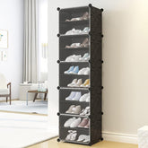 DIVADIYA  Portable Shoe Rack - 10-Black Portable Shoe Rack Organizer 30 Pair Tower Shelf Storage Cabinet Stand Expandable, Boots, Slippers, (10 Layer Black)