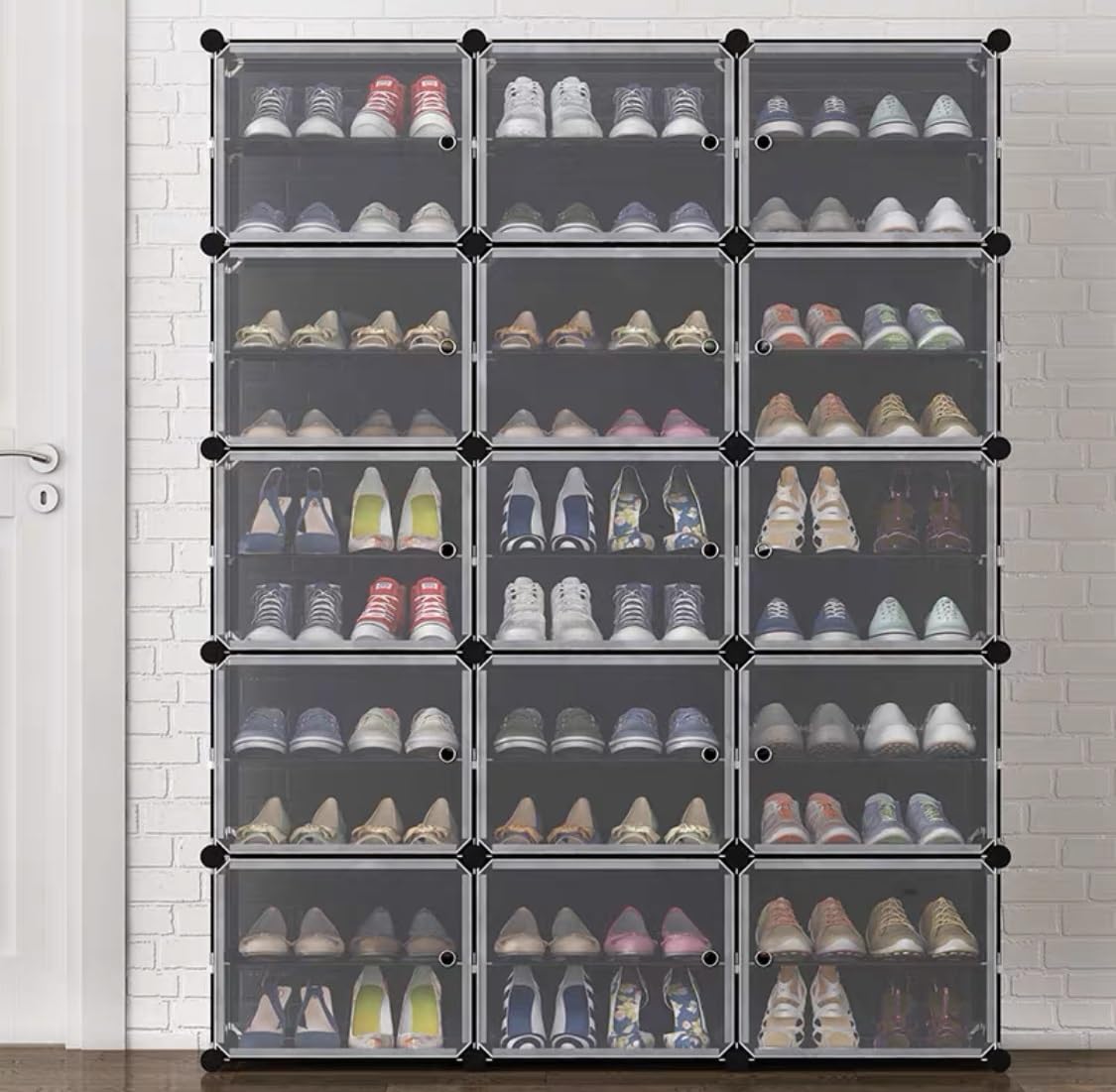 10 Layer Shoe Rack 20 Pair Shoe Organizer Stand Shoe Shelf for Entryway Bedroom - BLACk