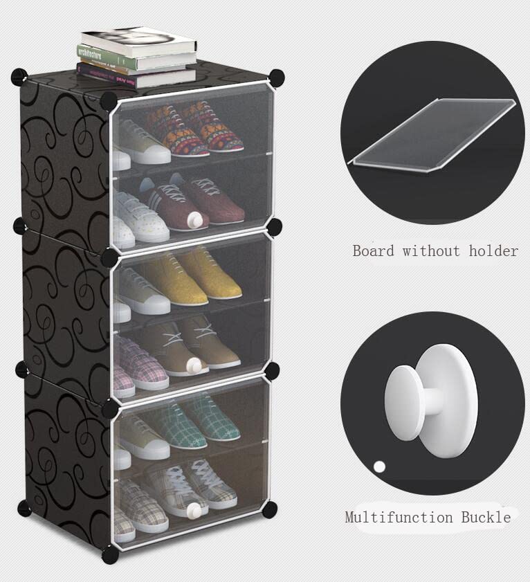 12-Shelf 6-Door Portable Shoe Rack Organizer Tower